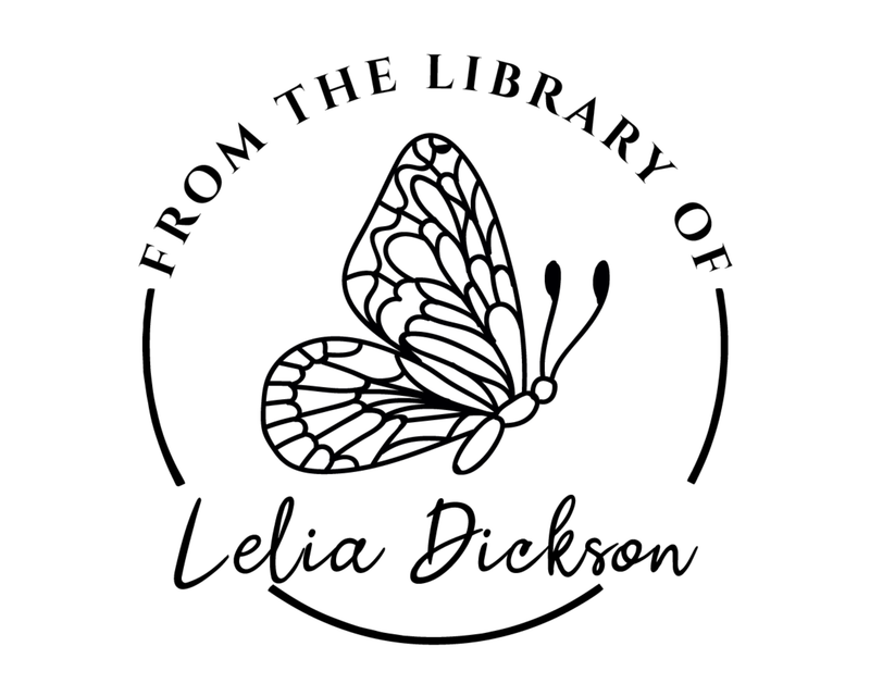 Personalised Butterfly Custom Name Ex Libris Book Stamp - JB-Butterfly8