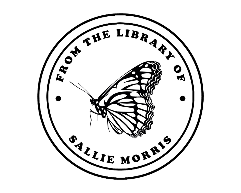 Personalised Butterfly Custom Name Ex Libris Book Stamp - JB-Butterfly9