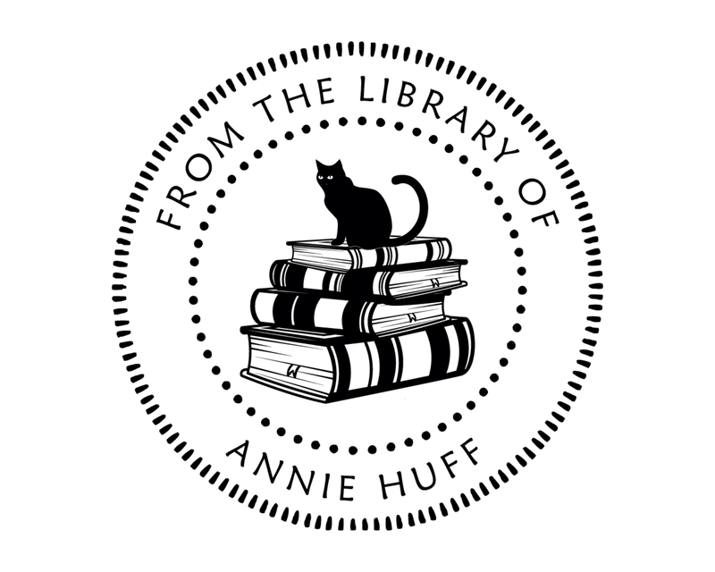 Personalised Cat Custom Name Ex Libris Book Stamp - JB-Cat5