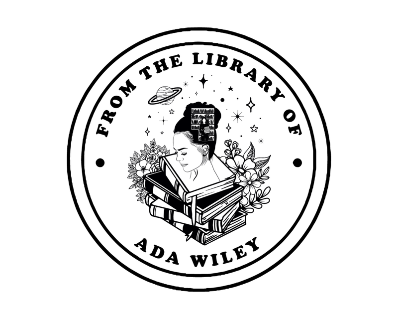 Personalised Girl Custom Name Ex Libris Book Stamp - JB-Floral20