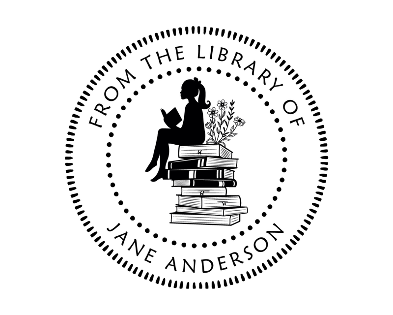 Personalised Girl Custom Name Ex Libris Book Stamp - JB-Floral25