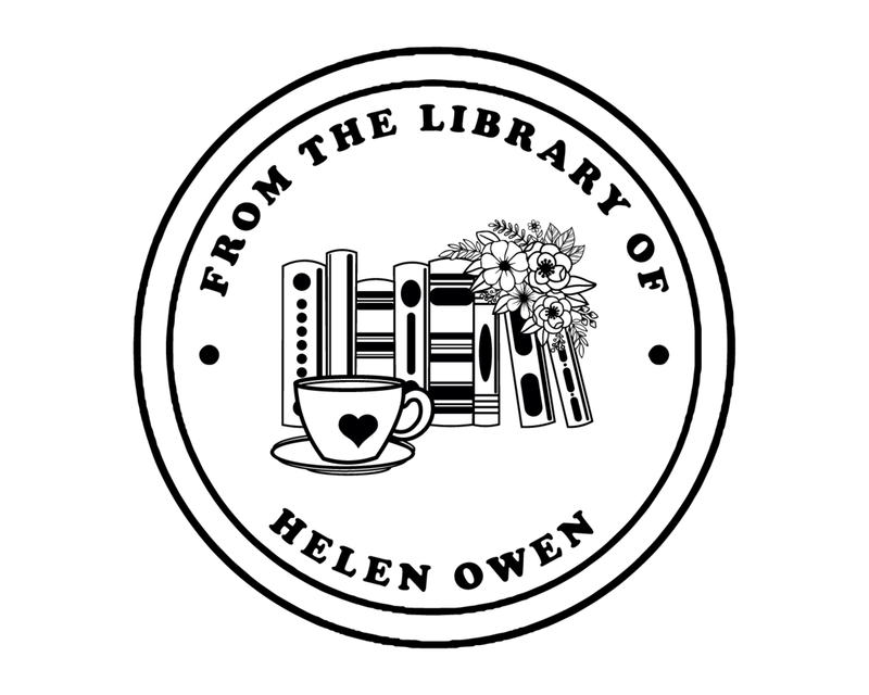 Personalised Coffee Custom Name Ex Libris Book Stamp - JB-Floral32