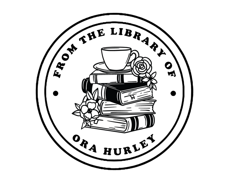 Personalised Coffee Custom Name Ex Libris Book Stamp - JB-Floral52