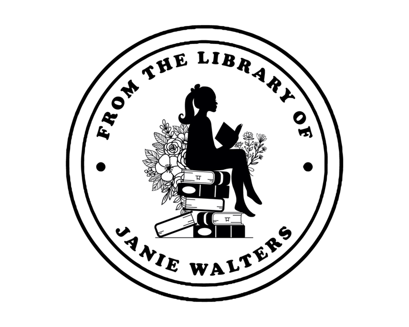 Personalised Girl Custom Name Ex Libris Book Stamp - JB-Floral8