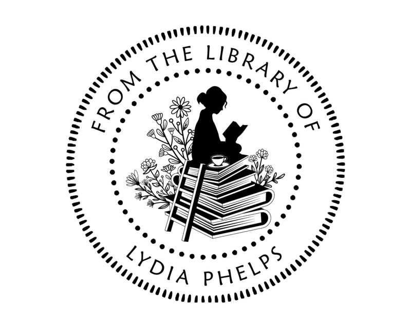 Personalised Girl Custom Name Ex Libris Book Stamp - JB-Floral9