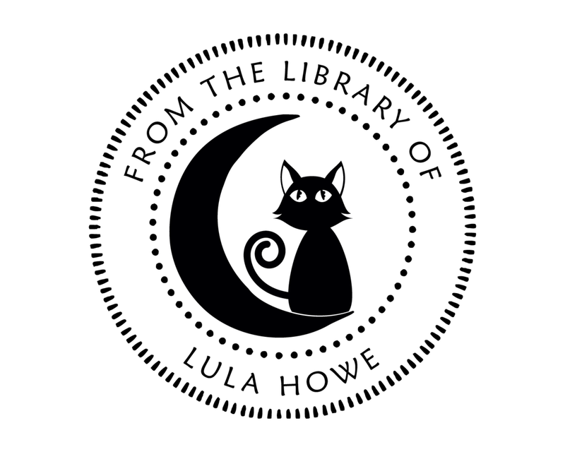 Personalised Cat Custom Name Ex Libris Book Stamp - JB-Moon20