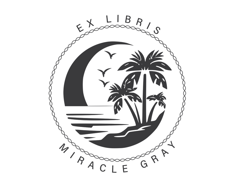 Personalised Beach Custom Name Ex Libris Book Stamp - JL-BEACH13