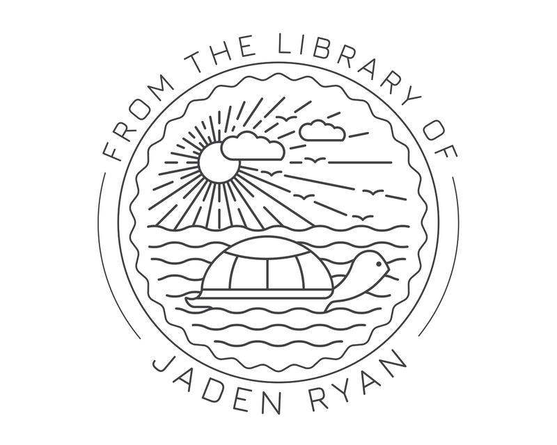 Personalised Beach Custom Name Ex Libris Book Stamp - JL-BEACH2