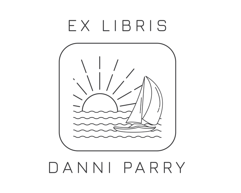 Personalised Beach Custom Name Ex Libris Book Stamp - JL-BEACH3