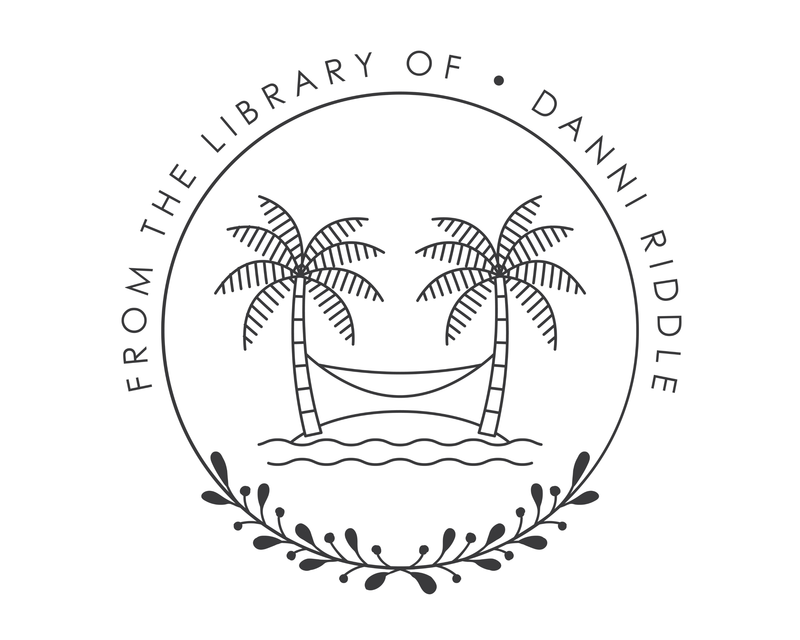 Personalised Beach Custom Name Ex Libris Book Stamp - JL-BEACH5