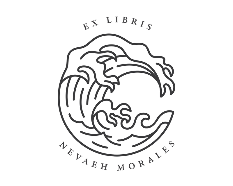 Personalised Beach Custom Name Ex Libris Book Stamp - JL-BEACH9