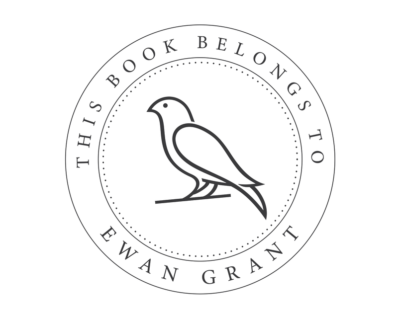 Personalised Birds Custom Name Ex Libris Book Stamp - JL-BIRD1
