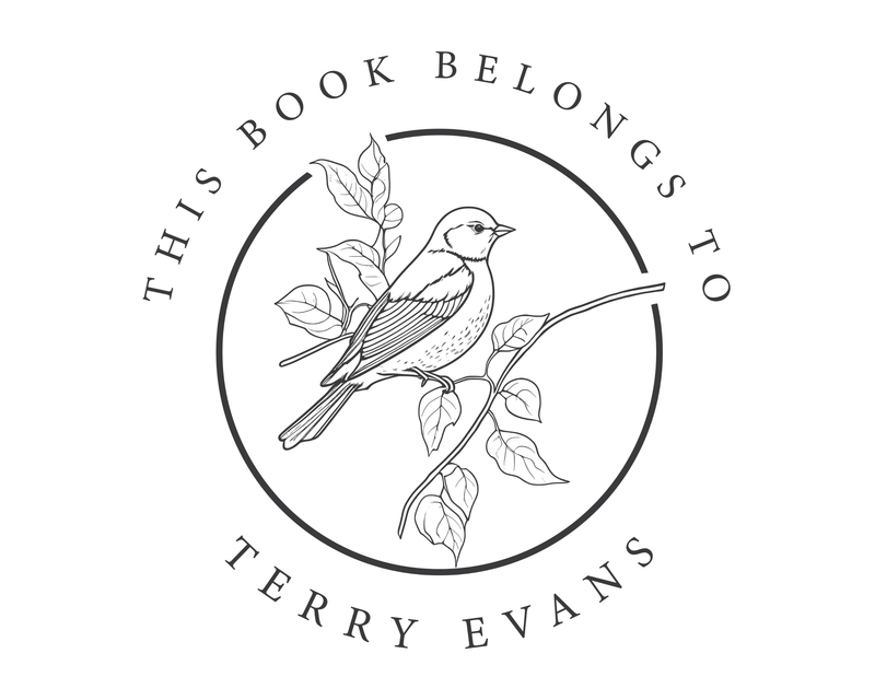 Personalised Birds Custom Name Ex Libris Book Stamp - JL-BIRD4