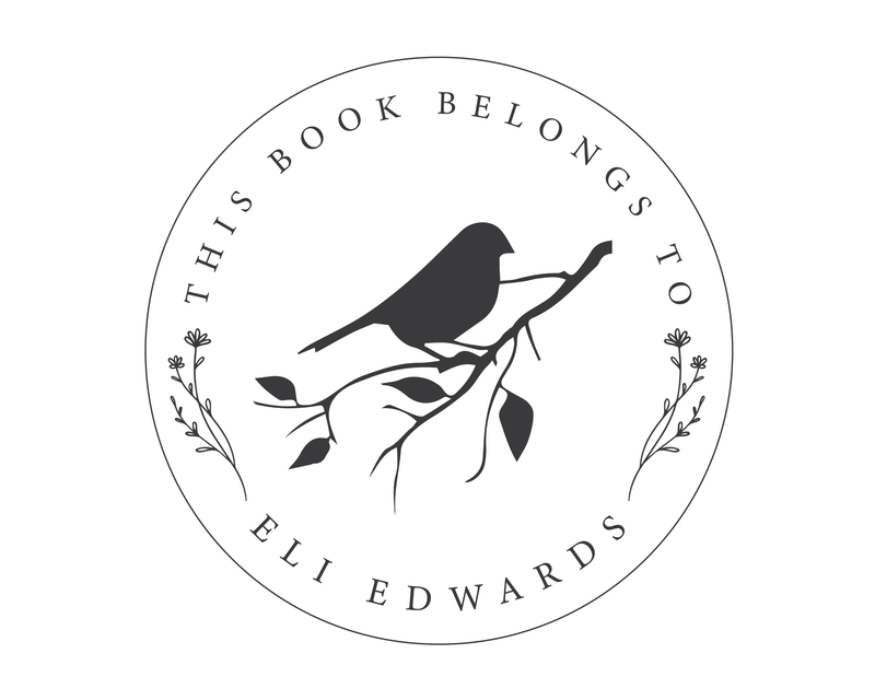 Personalised Birds Custom Name Ex Libris Book Stamp - JL-BIRD7