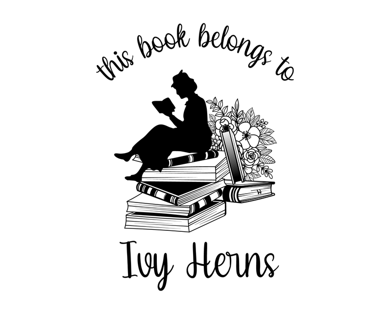 Personalised Girl Custom Name Ex Libris Book Stamp - JL-Book13