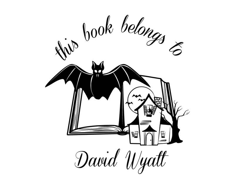 Personalised Halloween Custom Name Ex Libris Book Stamp - JL-Book14