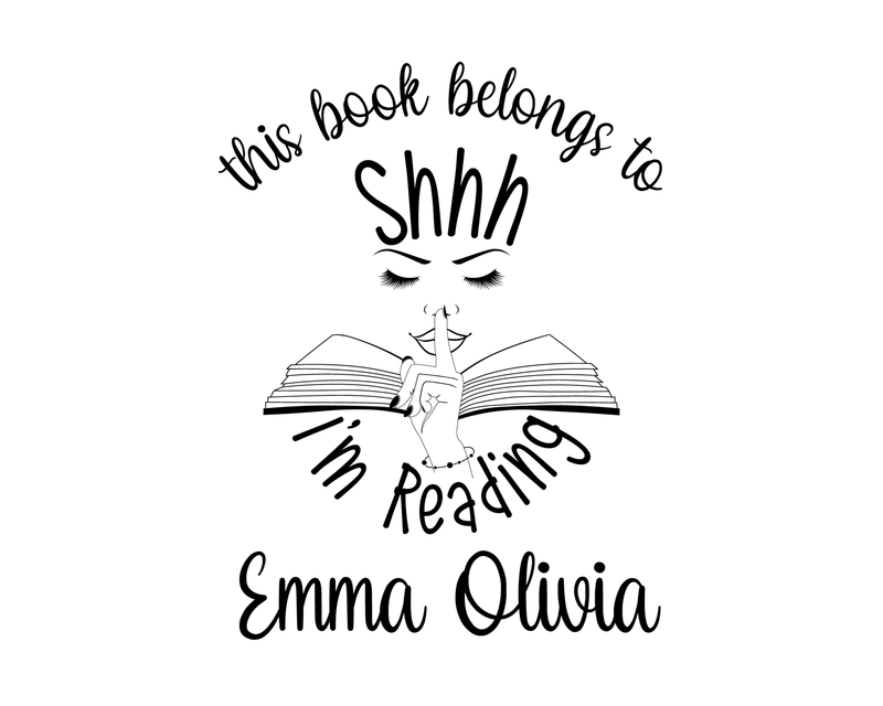 Personalised Girl Custom Name Ex Libris Book Stamp - JL-Book20