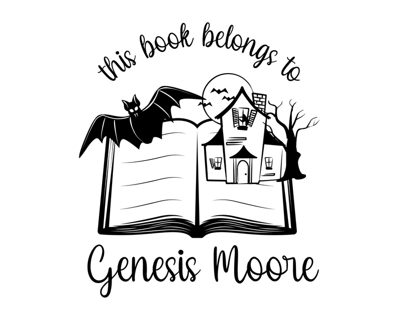 Personalised Halloween Custom Name Ex Libris Book Stamp - JL-Book55