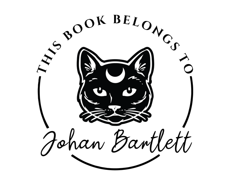 Personalised Cat Custom Name Ex Libris Book Stamp - JL-Celestial10