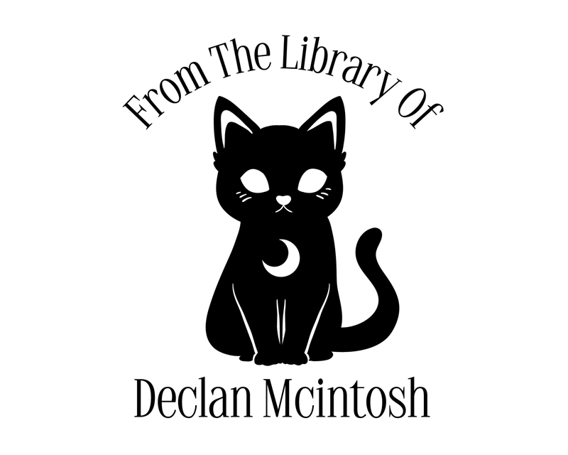 Personalised Cat Custom Name Ex Libris Book Stamp - JL-Celestial33