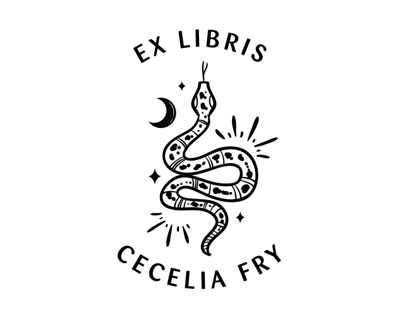 Personalised Animals Custom Name Ex Libris Book Stamp - JL-Celestial37
