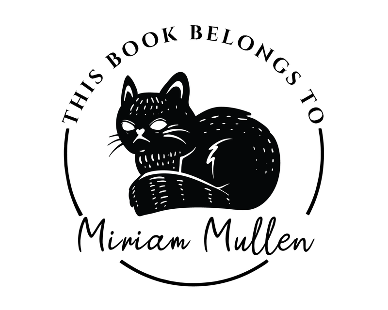 Personalised Cat Custom Name Ex Libris Book Stamp - JL-Celestial46