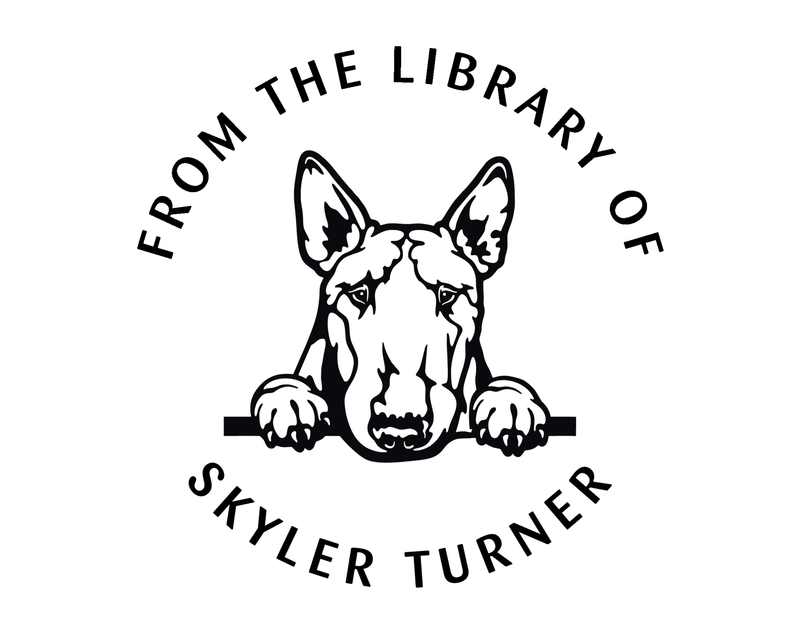 Personalised Dog Custom Name Ex Libris Book Stamp - JL-DOG1-BullTerrier