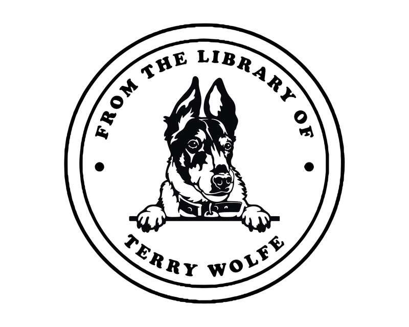 Personalised Dog Custom Name Ex Libris Book Stamp - JL-DOG11-FoxTerrier