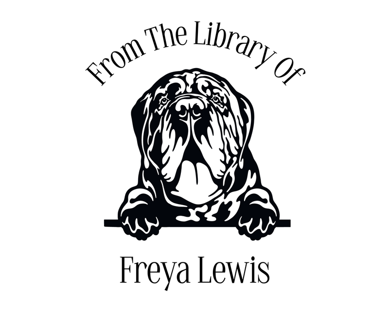 Personalised Dog Custom Name Ex Libris Book Stamp - JL-DOG12-NeapolitanMastiff