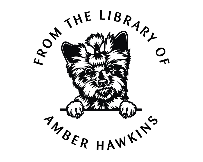 Personalised Dog Custom Name Ex Libris Book Stamp - JL-DOG15-YorkshireTerrier