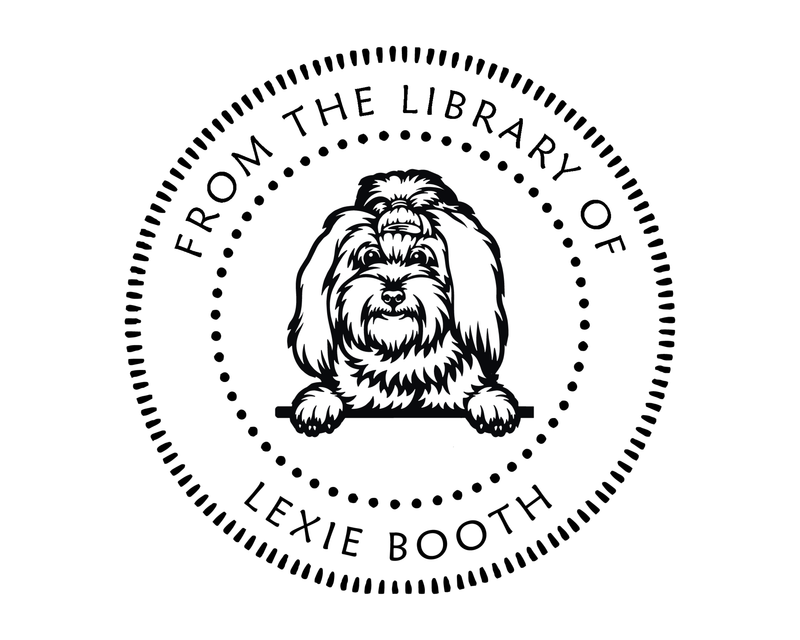 Personalised Dog Custom Name Ex Libris Book Stamp - JL-DOG16-MalteseLapdog