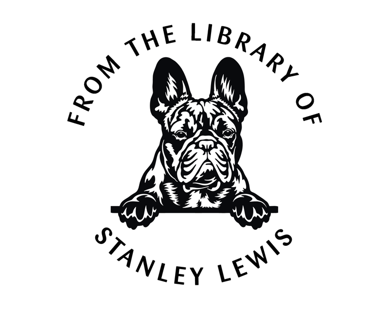 Personalised Dog Custom Name Ex Libris Book Stamp - JL-DOG22-FrenchBulldog