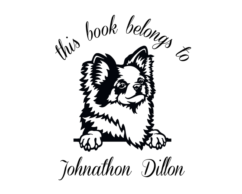 Personalised Dog Custom Name Ex Libris Book Stamp - JL-DOG28-Chihuahua