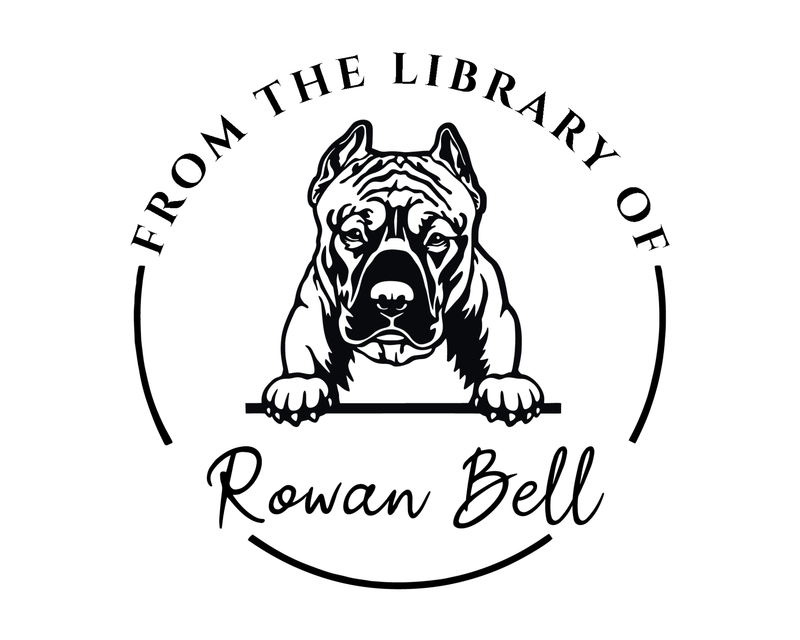Personalised Dog Custom Name Ex Libris Book Stamp - JL-DOG3-AmericanPitBull