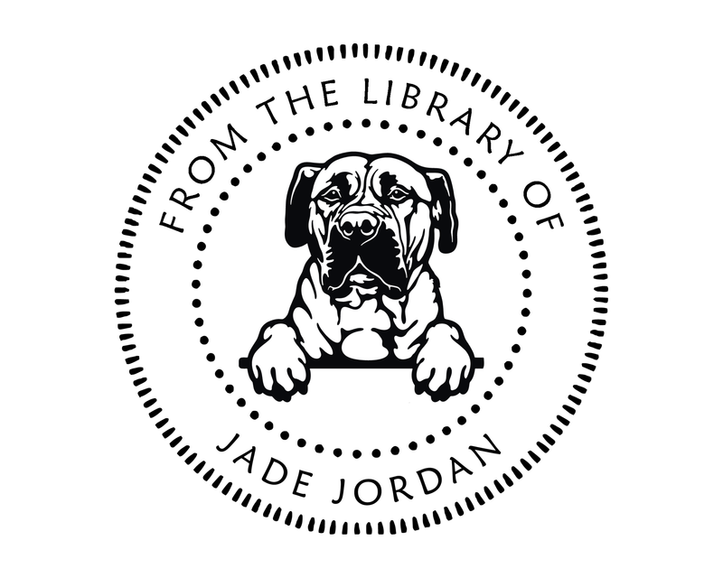 Personalised Dog Custom Name Ex Libris Book Stamp - JL-DOG30-TosaInu