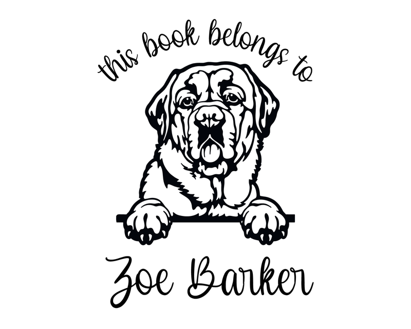 Personalised Dog Custom Name Ex Libris Book Stamp - JL-DOG34-LabradorRetriever