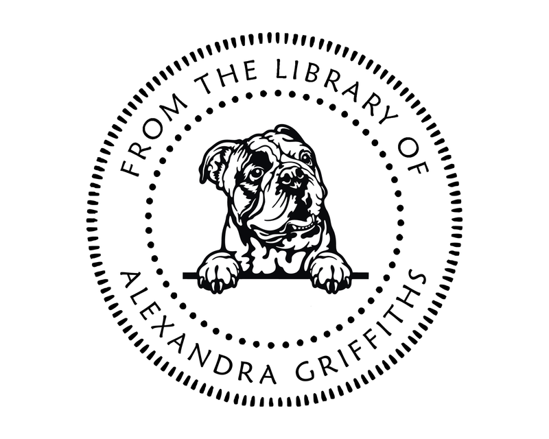 Personalised Dog Custom Name Ex Libris Book Stamp - JL-DOG36-EnglishBulldog