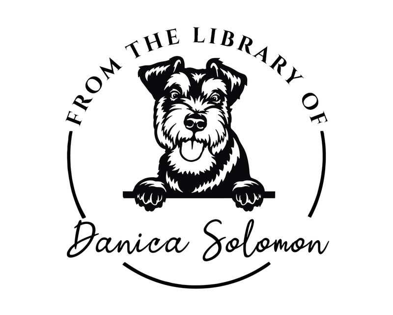 Personalised Dog Custom Name Ex Libris Book Stamp - JL-DOG38-SchnauzerDog
