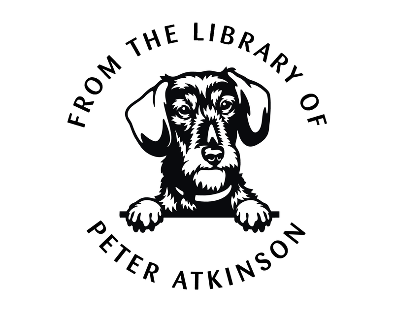 Personalised Dog Custom Name Ex Libris Book Stamp - JL-DOG43-WiteHairedDashshund
