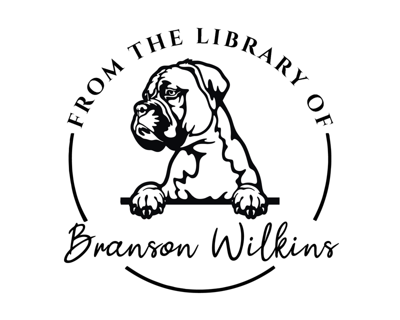 Personalised Dog Custom Name Ex Libris Book Stamp - JL-DOG45-Boxer