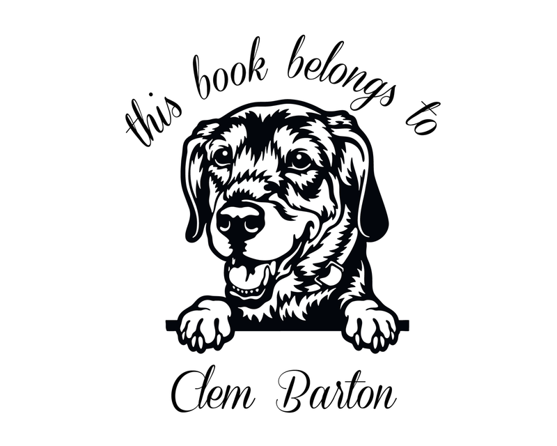 Personalised Dog Custom Name Ex Libris Book Stamp - JL-DOG7-LabradorRetriever