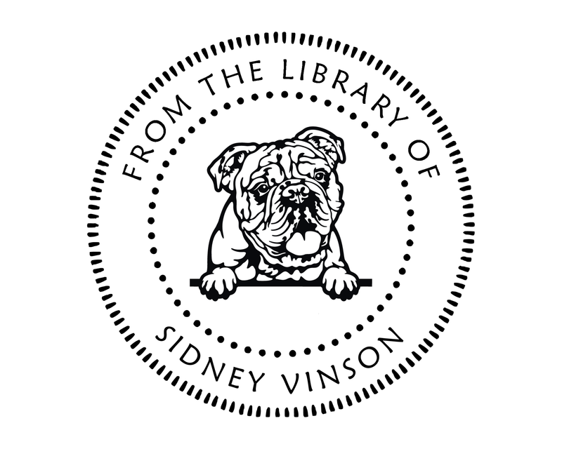 Personalised Dog Custom Name Ex Libris Book Stamp - JL-DOG9-EnglishBulldog