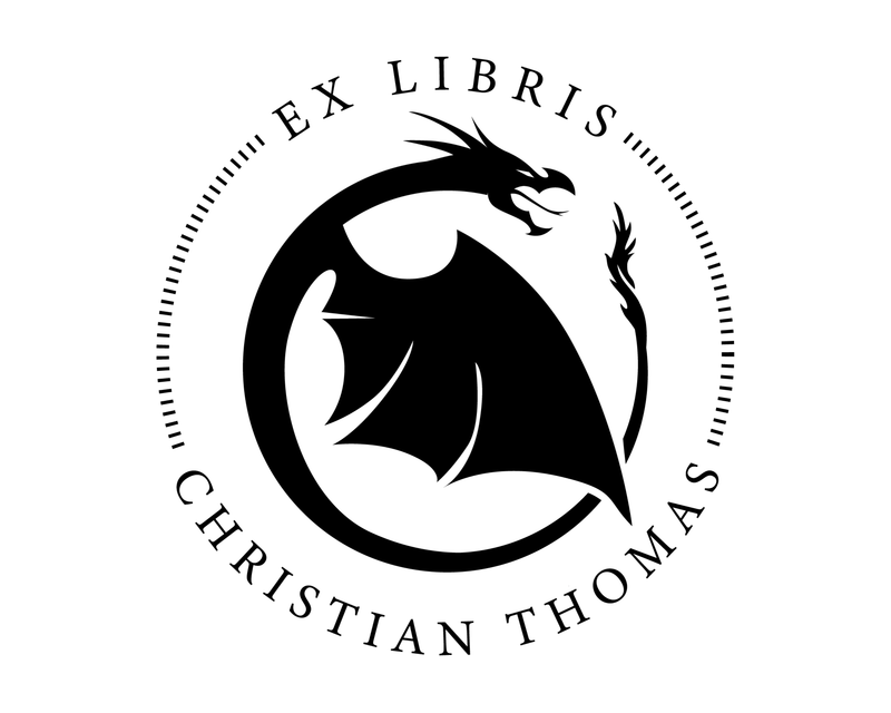 Personalised Dragon Custom Name Ex Libris Book Stamp - JL-DRAGON13