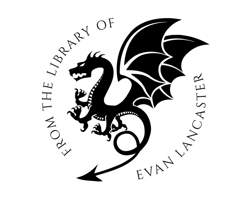 Personalised Dragon Custom Name Ex Libris Book Stamp - JL-DRAGON1