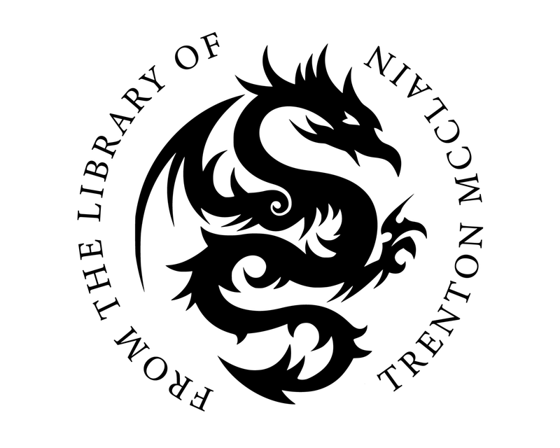 Personalised Dragon Custom Name Ex Libris Book Stamp - JL-DRAGON2