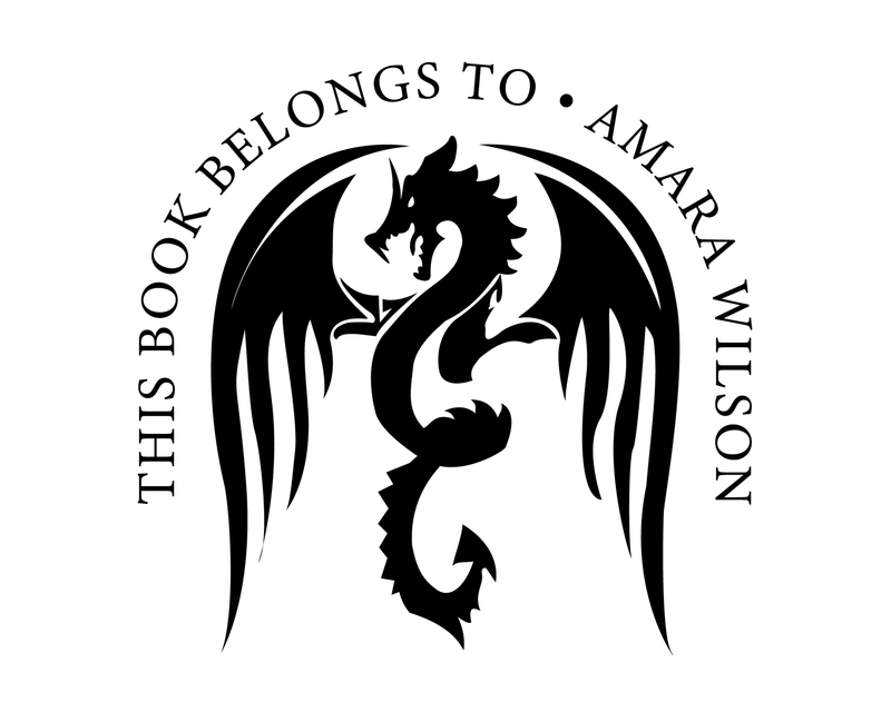 Personalised Dragon Custom Name Ex Libris Book Stamp - JL-DRAGON8
