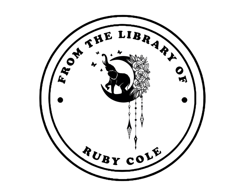 Personalised Elephants Custom Name Ex Libris Book Stamp - JL-Elephants12