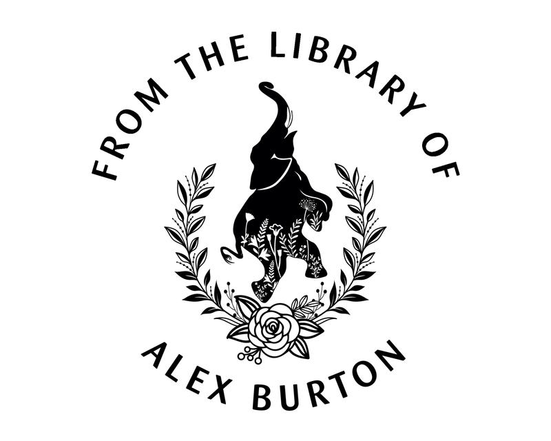Personalised Elephants Custom Name Ex Libris Book Stamp - JL-Elephants1