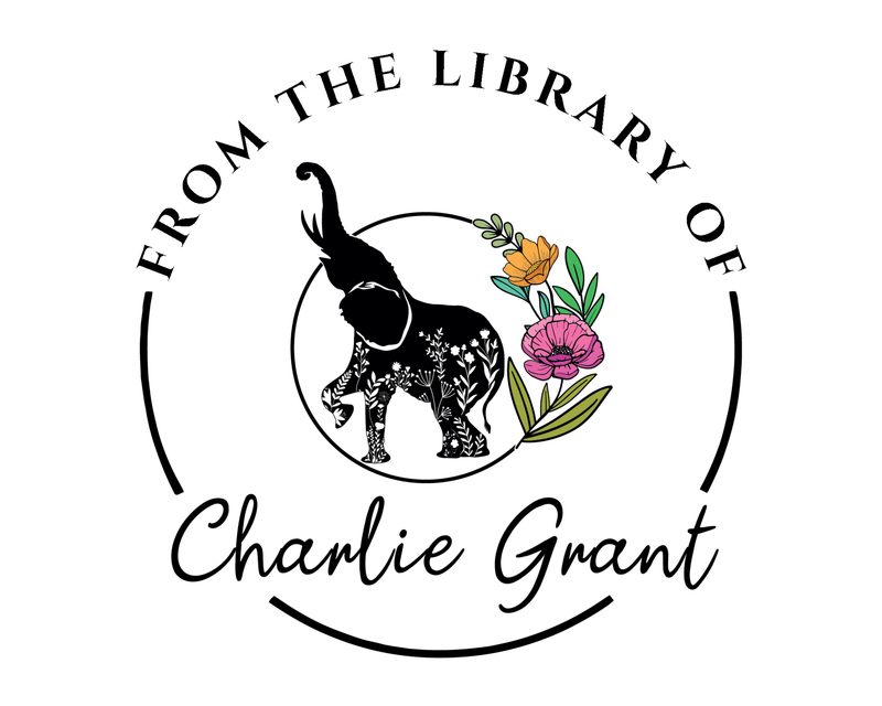 Personalised Elephants Custom Name Ex Libris Book Stamp - JL-Elephants3