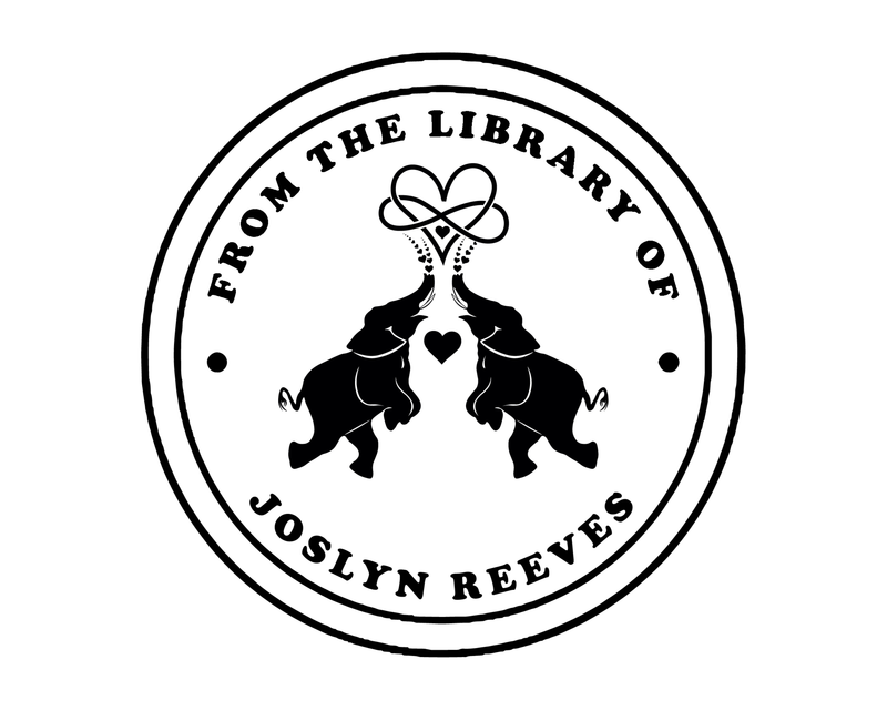 Personalised Elephants Custom Name Ex Libris Book Stamp - JL-Elephants5